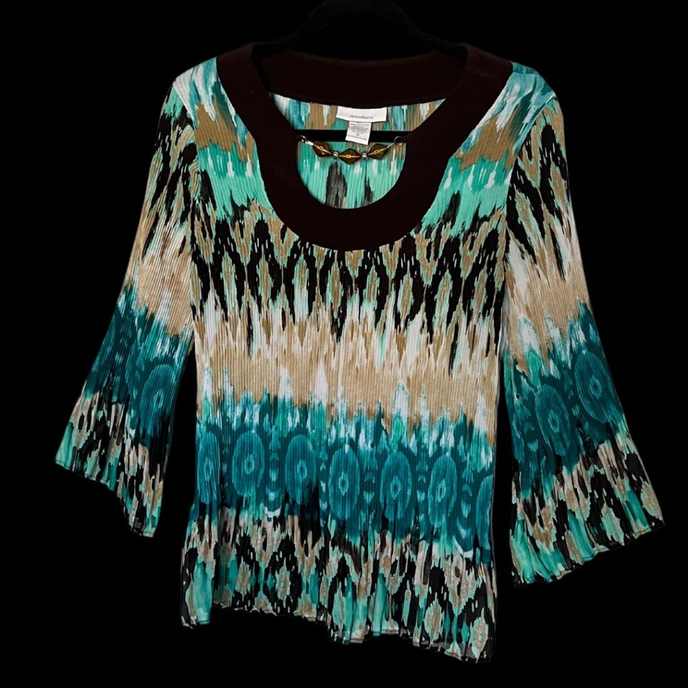 Retro Boho Bell Sleeve Blouse - MEDIUM
